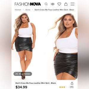 Faux leather skirt